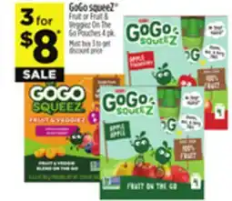 Dollar General GoGo squeeze Fruit or Fruit & Veggies On The Go Pouches offer
