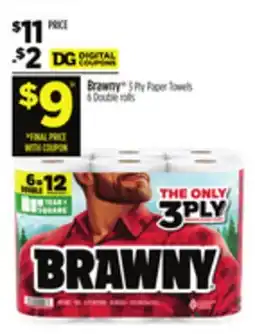 Dollar General Brawny 3-Ply Paper Towels offer