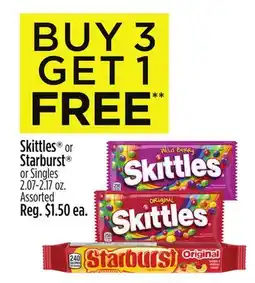 Dollar General Skittles or Starburst or Singles offer