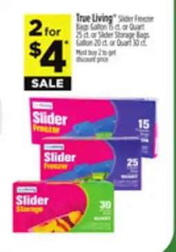 Dollar General True Living Slider Freezer Bags offer