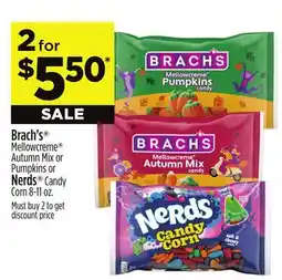 Dollar General Brach's Mellowcreme Autumn Mix or Pumpkins or Nerds Candy Corn offer