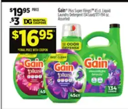 Dollar General Gain Plus Super Flings! Liquid Laundry Detergent offer
