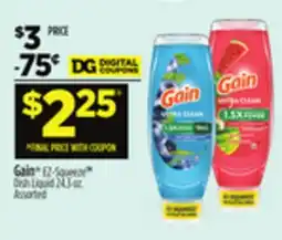 Dollar General Gain EZ-Squeeze Dish Liquid offer