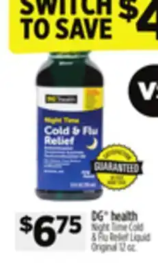 Dollar General DG health Night Time Cold & Flu Relief Liquid offer