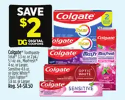 Dollar General Colgate Toothpaste offer