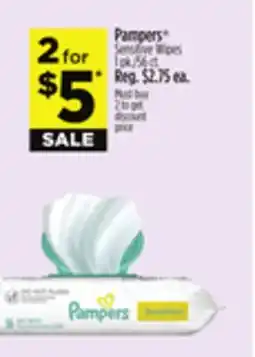 Dollar General Pampers Sensitive Wipes offer