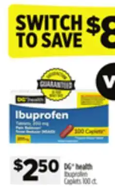 Dollar General DG health Ibuprofen Caplets offer