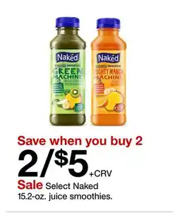 Target Select Naked 15.2-oz. juice smoothies offer