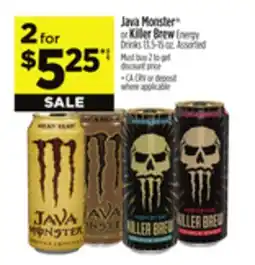 Dollar General Java Monster or Killer Brew Energy Drinks offer