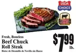 Baja Ranch Fresh, Boneless Beef Chuck Roll Steak offer