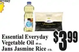 Baja Ranch Essential Everyday Vegetable Oil and Jans Jasmine Rice offer