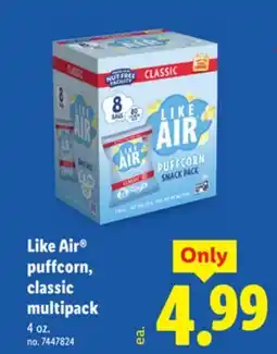 Lidl Like Air puffcorn, classic multipack offer