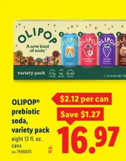 Lidl OLIPOP prebiotic soda, variety pack offer