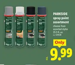 Lidl PARKSIDE spray paint assortment offer