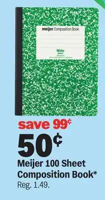 Meijer Meijer 100 Sheet Composition Book offer