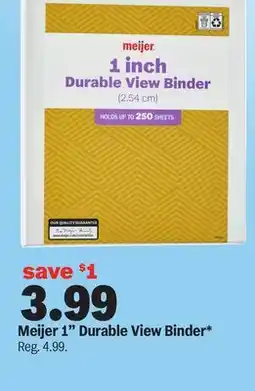 Meijer Meijer 1 Durable View Binder offer