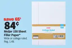 Meijer Meijer 150 Sheet Filler Paper offer