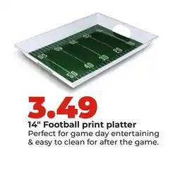 Hy-Vee 14 Football print platter offer