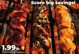 Hy-Vee Sanderson Farms fresh boneless skinless chicken breasts offer