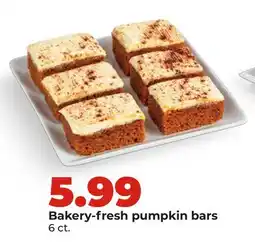 Hy-Vee Bakery-fresh pumpkin bars offer