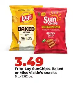 Hy-Vee Frito-Lay SunChips, Baked or Miss Vickie's snacks offer