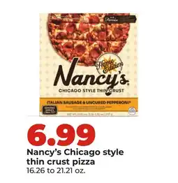 Hy-Vee Nancy's Chicago style thin crust pizza offer