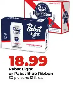 Hy-Vee Pabst Light or Pabst Blue Ribbon offer