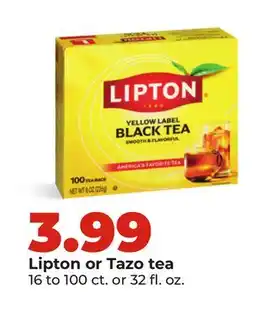 Hy-Vee Lipton or Tazo tea offer