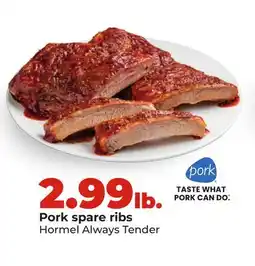 Hy-Vee Pork spare ribs Hormel Always Tender offer