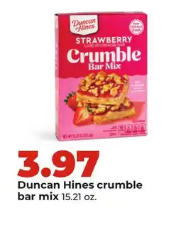 Hy-Vee Duncan Hines crumble bar mix offer