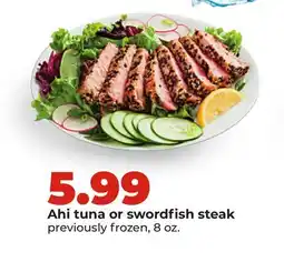 Hy-Vee Ahi tuna or swordfish steak offer