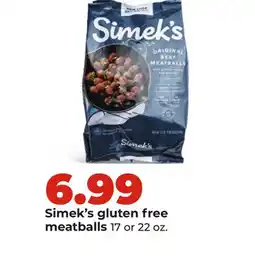 Hy-Vee Simek's gluten free meatballs offer