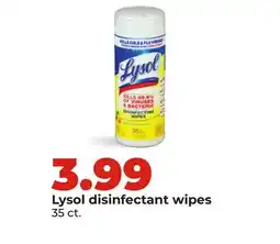 Hy-Vee Lysol disinfectant wipes offer