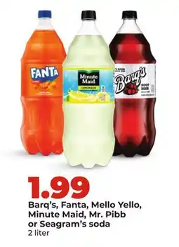 Hy-Vee Barq's, Fanta, Mello Yello, Minute Maid, Mr. Pibb or Seagram's soda offer
