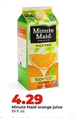 Hy-Vee Minute Maid orange juice offer