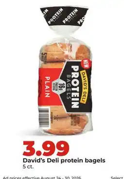 Hy-Vee David's Deli protein bagels offer