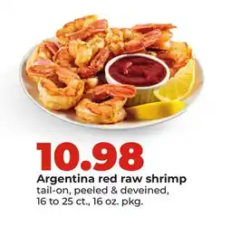Hy-Vee Argentina red raw shrimp offer