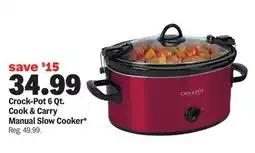 Meijer Crock-Pot 6 Qt. Cook & Carry Manual Slow Cooker offer