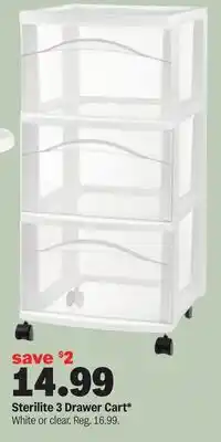 Meijer Sterilite 3 Drawer Cart offer