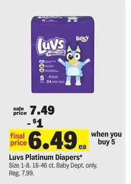 Meijer Luvs Platinum Diapers offer