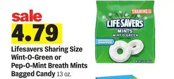 Meijer LifeSavers Sharing Size Wint-O-Green or Pep-O-Mint Breath Mints Bagged Candy offer