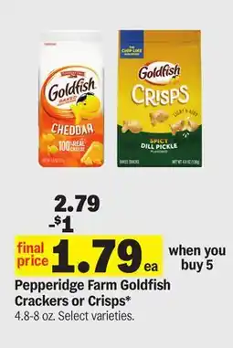 Meijer Pepperidge Farm Goldfish Crackers or Crisps offer