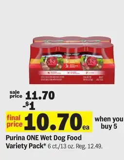 Meijer Purina ONE Wet Dog Food Variety Pack offer