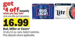 Meijer Bud, Miller or Coors offer