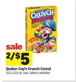 Meijer Quaker Cap'n Crunch Cereal offer