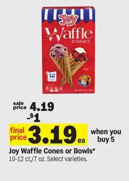 Meijer Joy Waffle Cones or Bowls offer