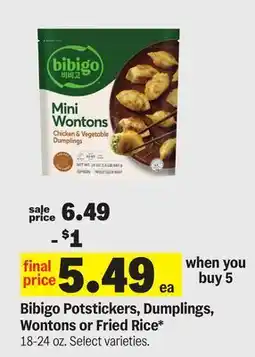 Meijer Bibigo Potstickers, Dumplings, Wontons or Fried Rice offer