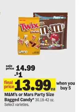 Meijer M&M's or Mars Party Size Bagged Candy offer