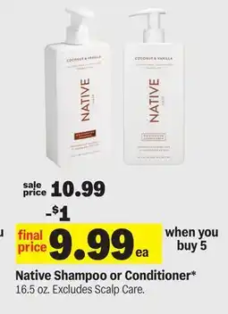 Meijer Native Shampoo or Conditioner offer