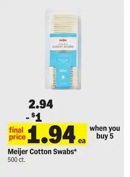 Meijer Meijer Cotton Swabs offer
